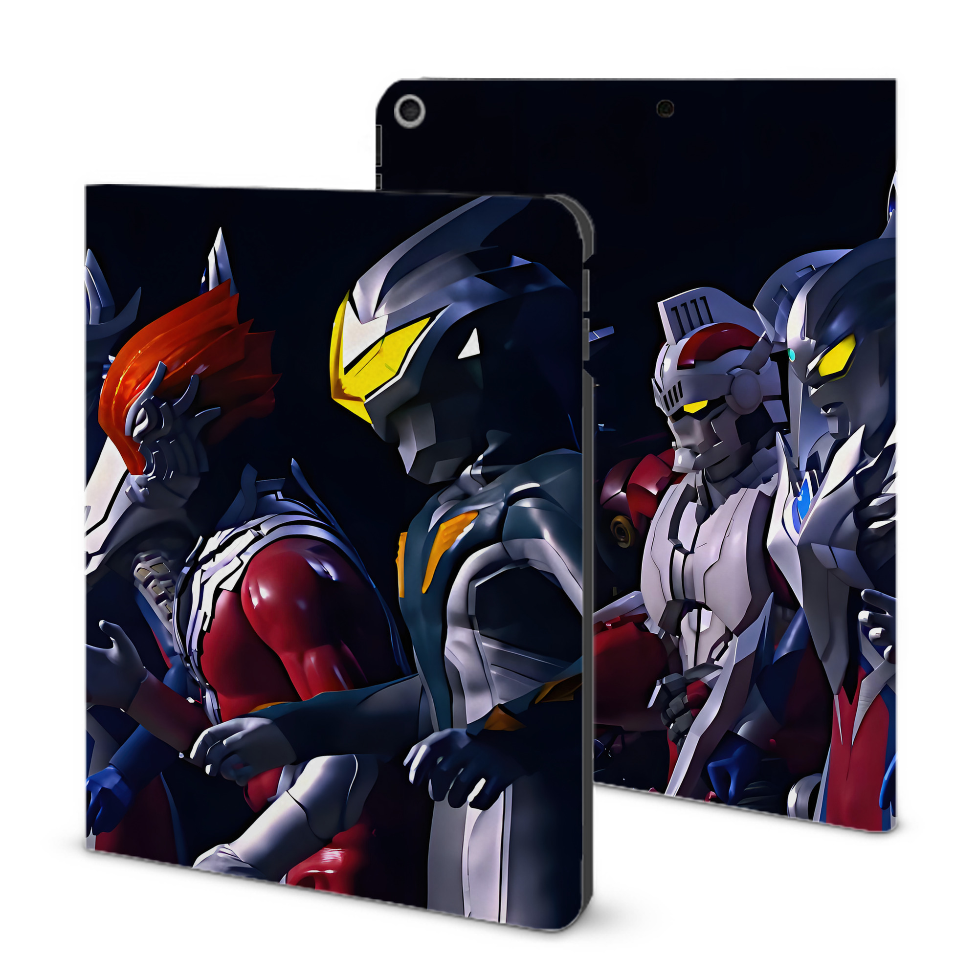 （画像用） ウルトラマン Ultraman IPad ケース ブック型 PUレザー TPU 耐衝撃 軽量 薄型 ペン収納なし 全面保護 IPad 各モデル対応
